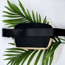 Load image into Gallery viewer, Tan Faux Leather Black Belt Back Interior Pockets Zipper