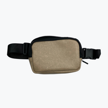 Load image into Gallery viewer, Tan Faux Leather Black Belt Back Interior Pockets Zipper
