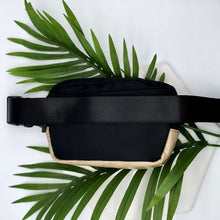 Load image into Gallery viewer, Tan Faux Leather Black Belt Back Interior Pockets Zipper
